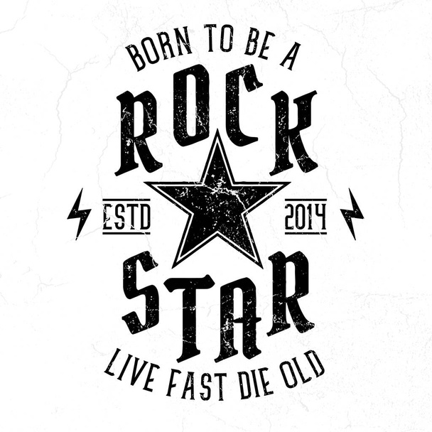 Born To Be A Rock Star - Tee Design for Print - Vector, afbeelding