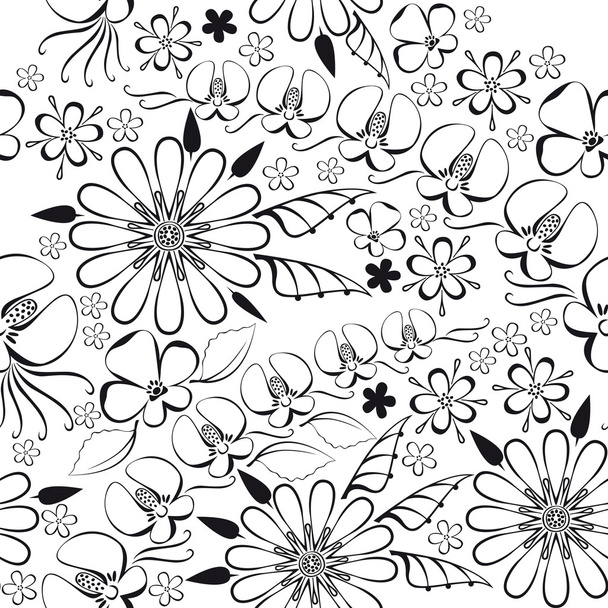 Vektorillustration des schwarzen floralen Musters - Vektor, Bild