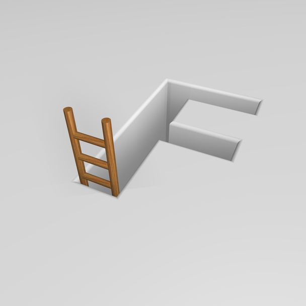 Letter f and ladder - Фото, изображение