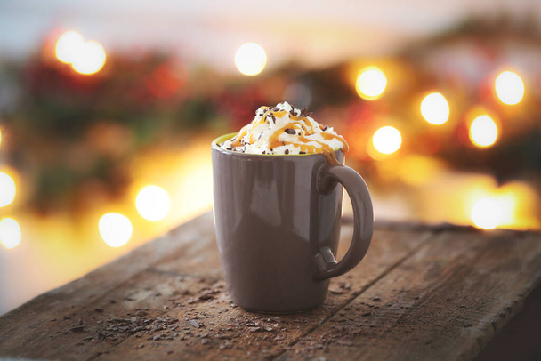 Coffee. Caramel frappe in a cup - Фото, зображення