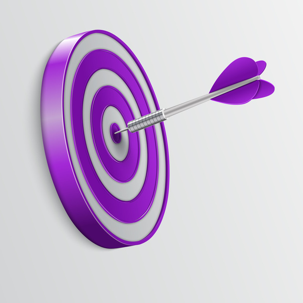 Dart hitting a target. Success concept. - Vector, Image