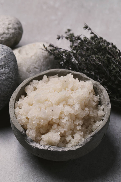 Cosmetology. Sea salt and massage stones - Photo, Image