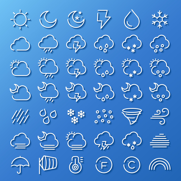 Набор значков погоды
 - Вектор,изображение
