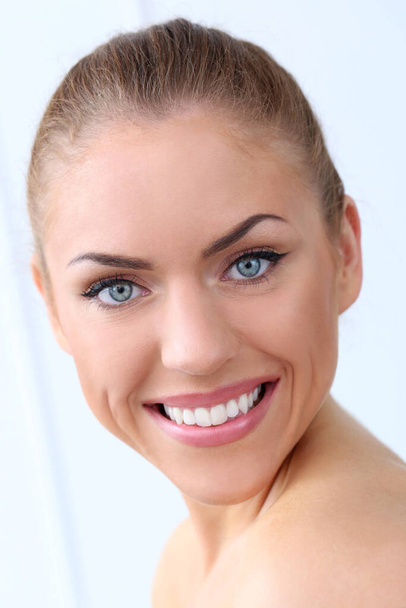 Attractive, beautiful woman with wide smile - Фото, изображение