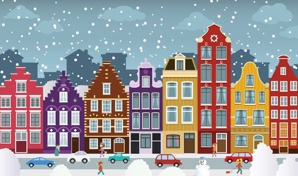 nizozemské město v zimě - Vektor, obrázek