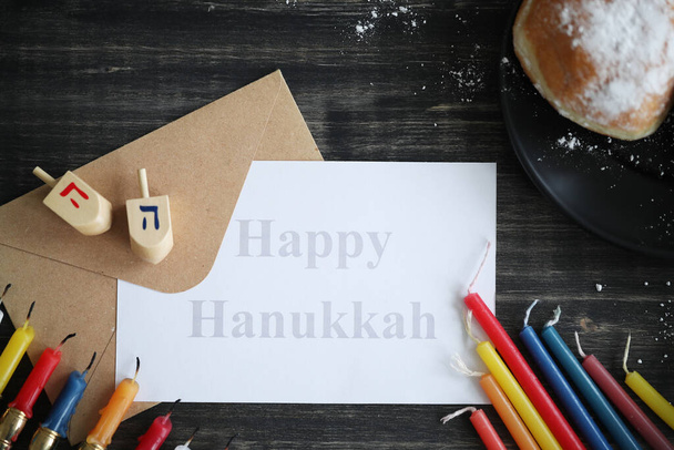 Jewish holiday Hanukkah and its famous nine-branched menorah - Φωτογραφία, εικόνα