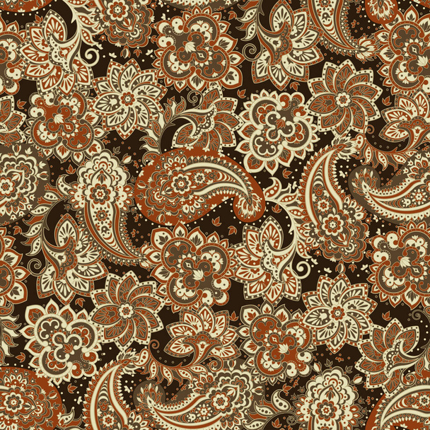 Seamless Paisley pattern. Floral vector illustration - Vektör, Görsel