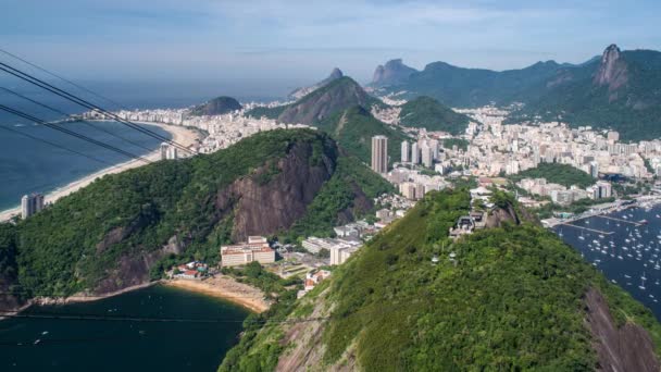シュガー・ローフ山(Pao de Acucar) 、リオデジャネイロ、ブラジル、南米でのケーブルカー - 映像、動画