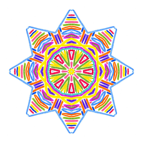 Forme abstraite multicolore lumineuse avec motif isolé sur fond blanc - Photo, image