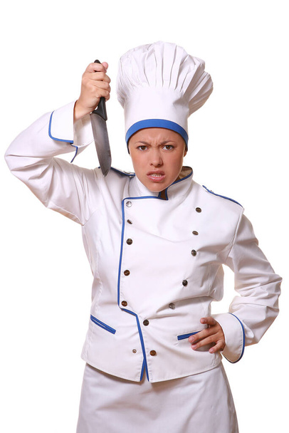 beautiful woman in chef images - Фото, изображение