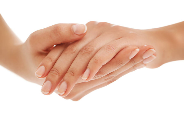 Φροντίδα δέρματος. Χέρια σε κοντινό πλάνο - Φωτογραφία, εικόνα
