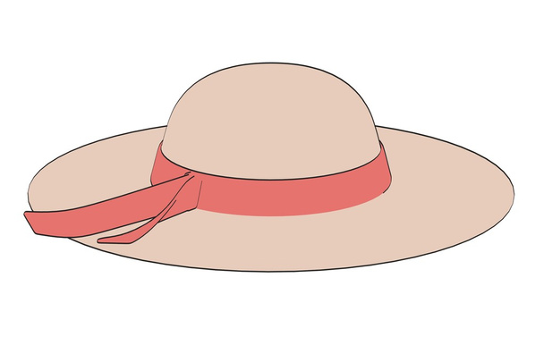 Cartoon image of summer hat - 写真・画像