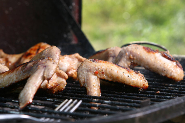 a chicken legs on the grill - Foto, Imagem