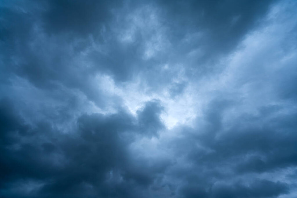 Dark dramatic thunderstorm clouds cloudscape  - Фото, изображение