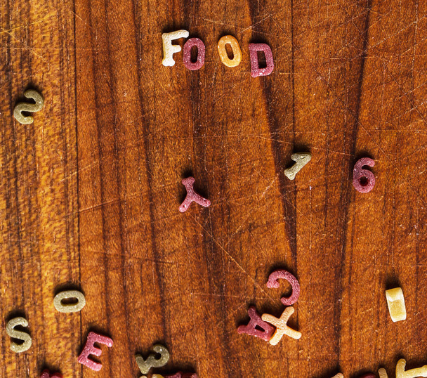 Nourriture, nutrition. Délicieuses lettres de pâtes - Photo, image