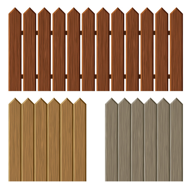 Fence with different wooden texture pattern - Вектор,изображение