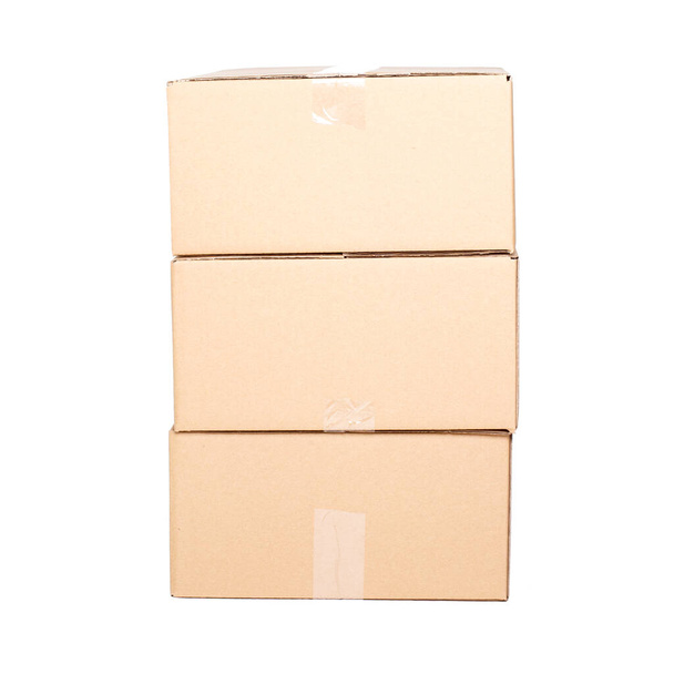 Carton boxes on a white background - Photo, Image