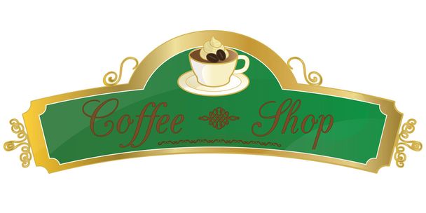 Coffeeshop-Schild - Vektor, Bild
