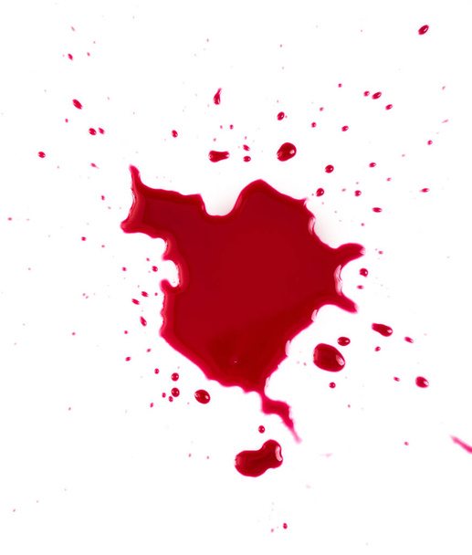 Mord. Rotes Blut auf weißem Hintergrund - Foto, Bild