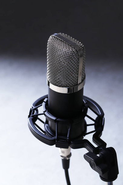 Sound studio. Microphone in close-up - Fotó, kép