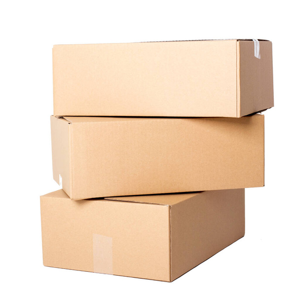 Carton boxes on a white background - Foto, afbeelding