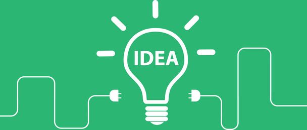 Creative brainstorm concept business and education idea design, vector illustration, text box, banner. light lamp bulb - Vector, afbeelding