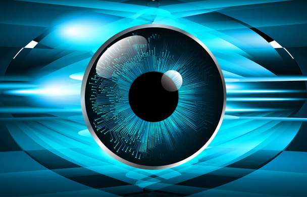 Blue eye cyber circuit future technology concept - Vetor, Imagem