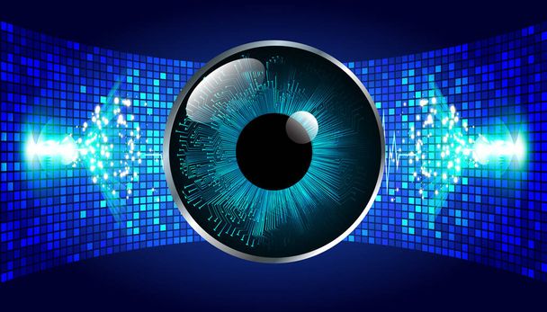 Blue eye cyber circuit future technology concept - Vektor, obrázek