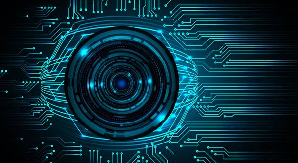 Blue eye cyber circuit future technology concept background - Vektor, Bild