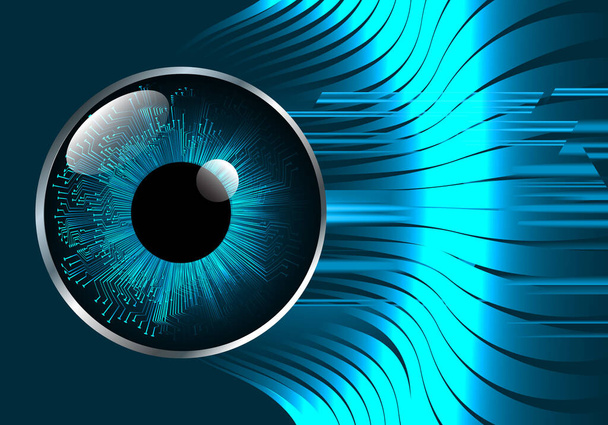 Blue eye cyber circuit future technology concept - Vector, Image