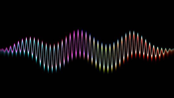 Звукова хвильова лінія мультиколорної музики абстрактний фон. Неонове світло вигнуте з барвистим графічним дизайном
. - Фото, зображення