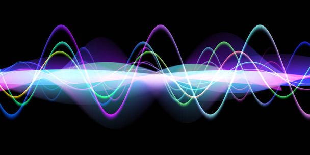 Falando linhas de ondas sonoras ilustração. Colorido gradiente movimento abstrato fundo. - Foto, Imagem