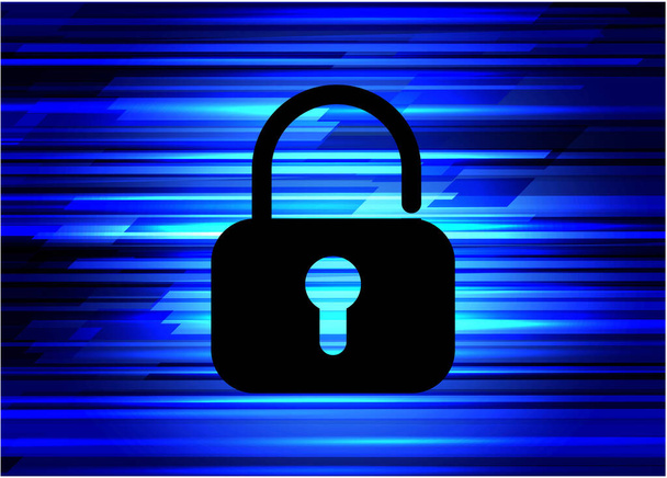 Cyber Security Concept. Closed Padlock On Digital Background  - Vetor, Imagem