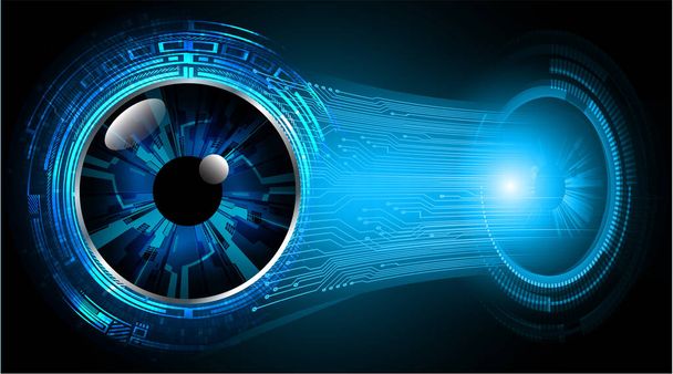 Blue eye cyber circuit future technology concept - Вектор, зображення