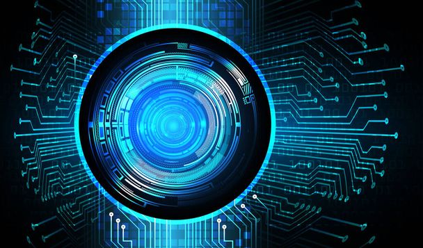 Blue eye cyber circuit future technology concept background - Vecteur, image