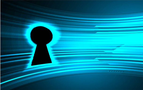 cyber security concept background with keyhole, abstract high speed digital internet connection design - Vecteur, image