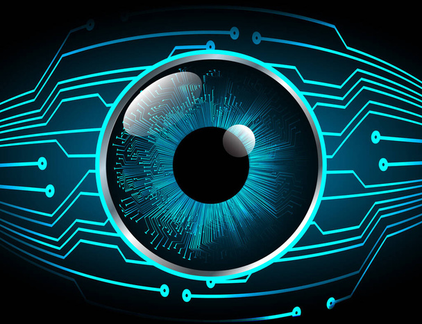 Blue eye cyber circuit future technology concept - Διάνυσμα, εικόνα