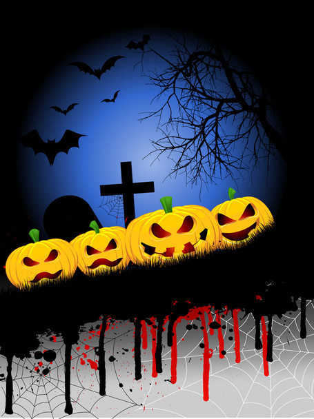 Halloween pompoen achtergrond - Vector, afbeelding