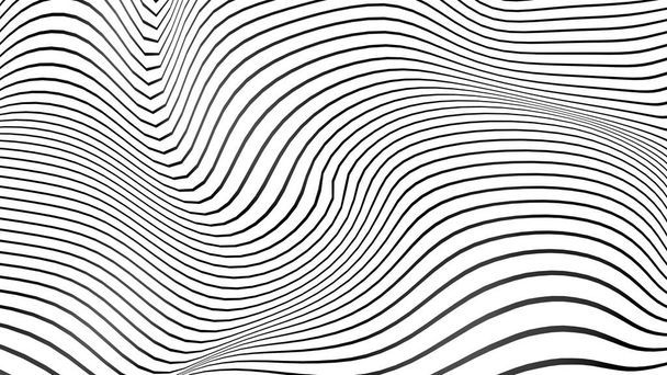 Black and white curve wave line abstract background. - Photo, Image