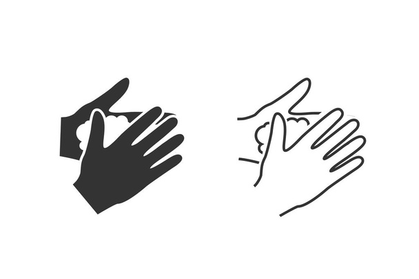 Umyjte si prosím ikonu čáry rukou. Vektor  - Vektor, obrázek