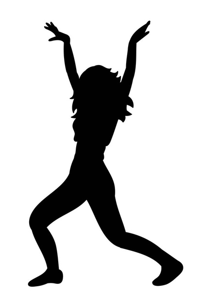silhouette of a girl dancing - Вектор, зображення