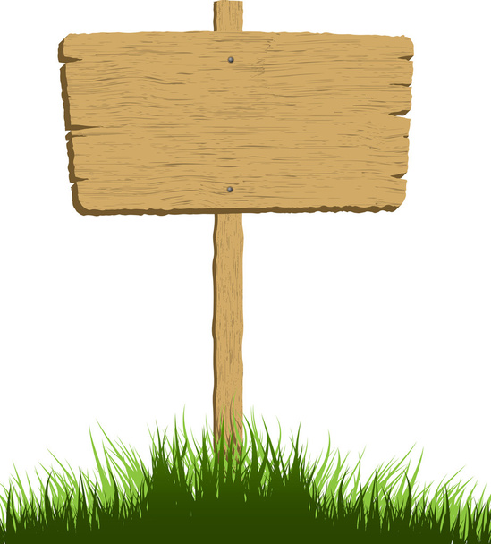 Деревянный знак
 - Вектор,изображение