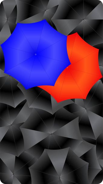 Abstraktní pozadí. Náhodná struktura s deštníky. Moderní design vektoru obrazovky pro mobilní telefony - Vektor, obrázek