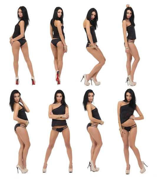 collage Bella ragazza con bottino sexy in bikini nero
 - Foto, immagini