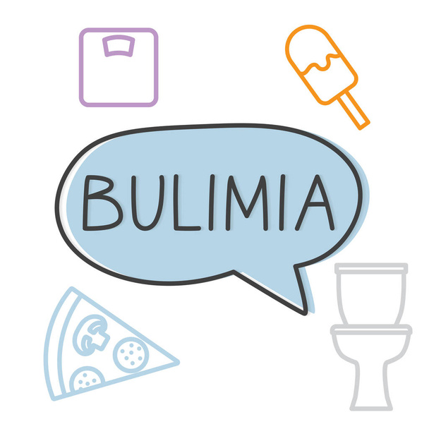 Bulimie Wortkonzept - Vektorillustration - Vektor, Bild