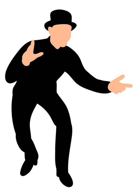 isolated silhouette of mime, man - Vector, Image