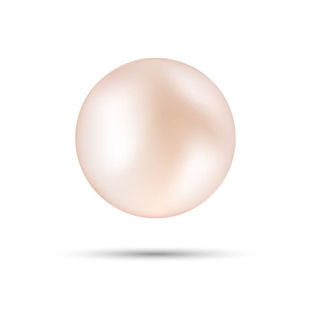 Shiny natural sea pearl with light effects - Vector, Image