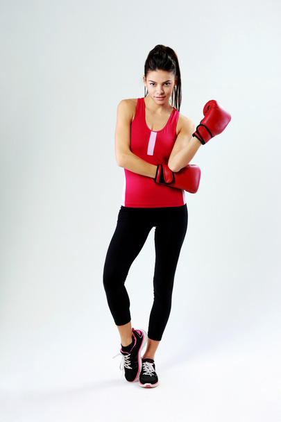 Woman with boxing gloves - Foto, Bild