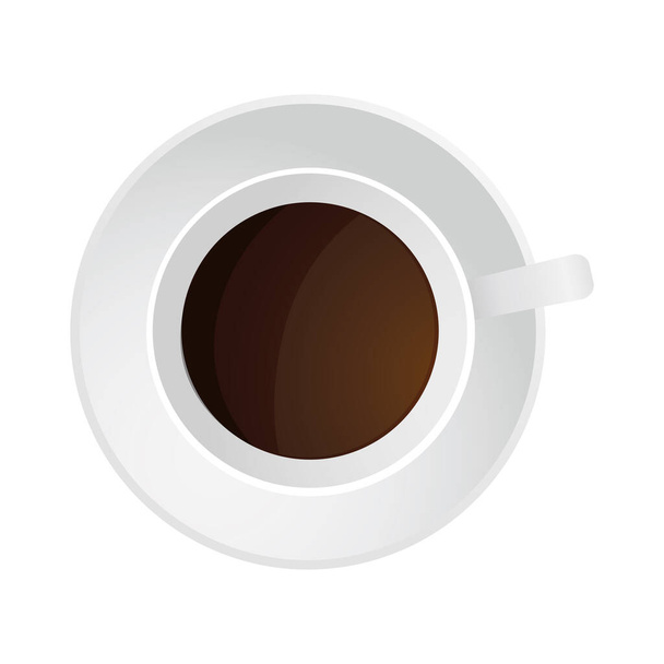 コーヒーカップは皿磁器で飲む - ベクター画像