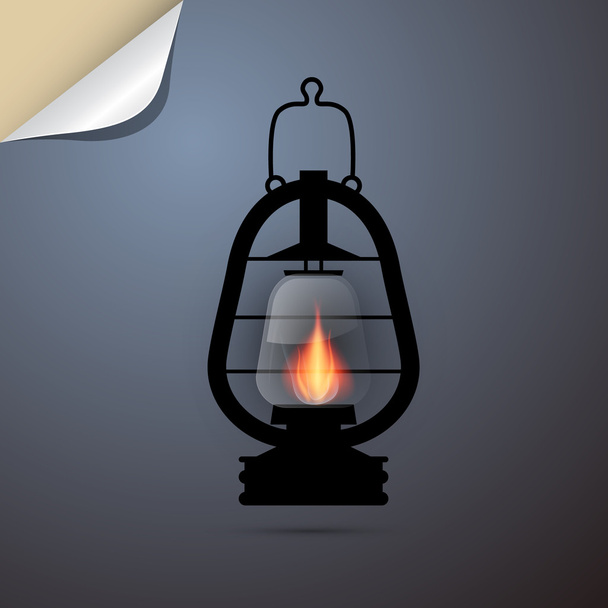 Vintage Lantern, Gas Lamp - Vector, Image